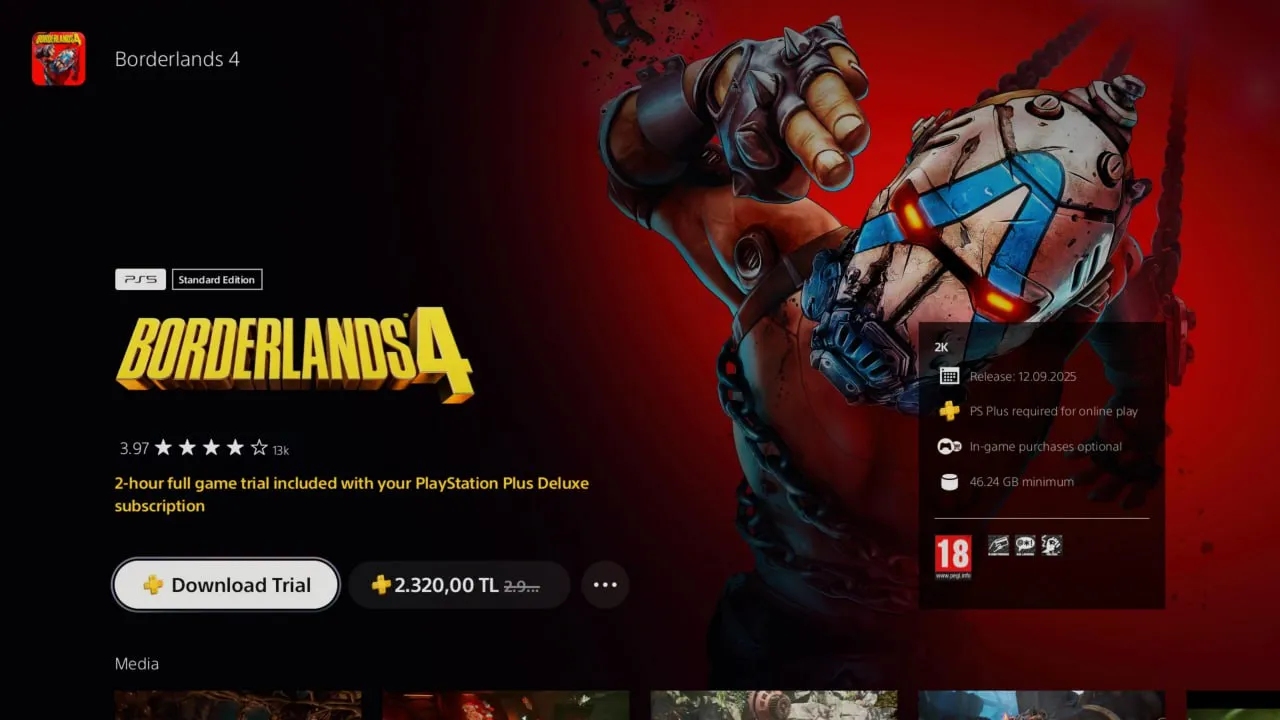 Пробная версия Borderlands 4