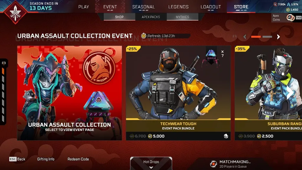 Меню и лобби в Apex Legends