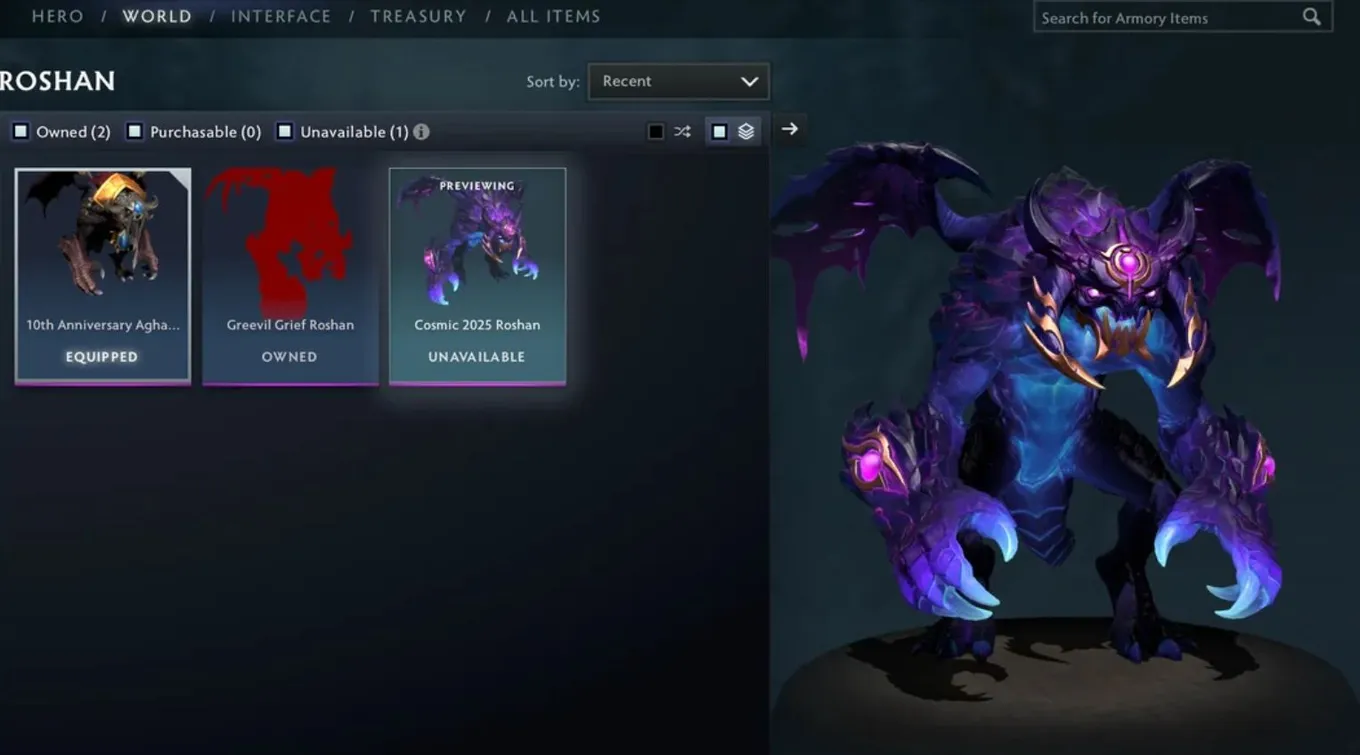 Рошан из TI 2025 Collector's Aegis Bundle
