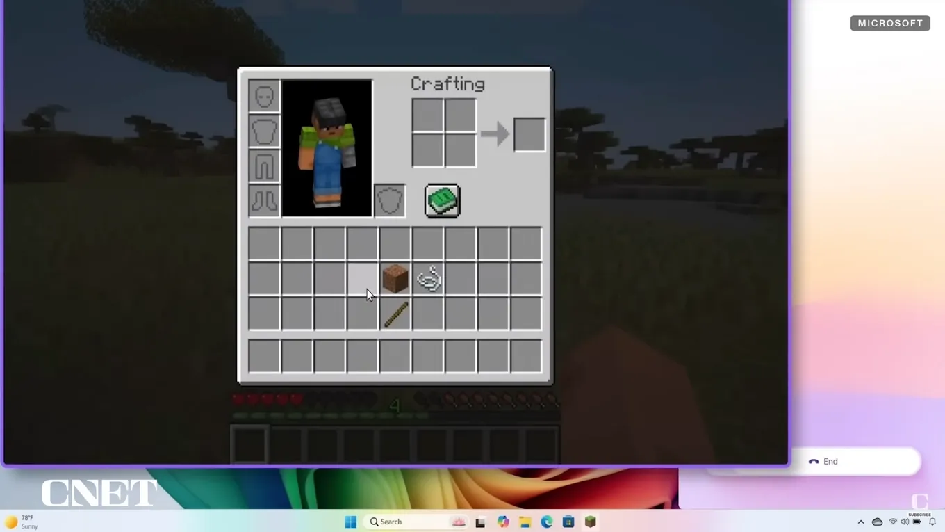 Использование Copilot в Minecraft