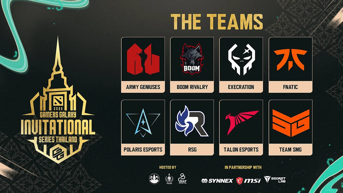 Команды, получившие инвайты на GAMERS GALAXY: Invitational Series Thailand 2022