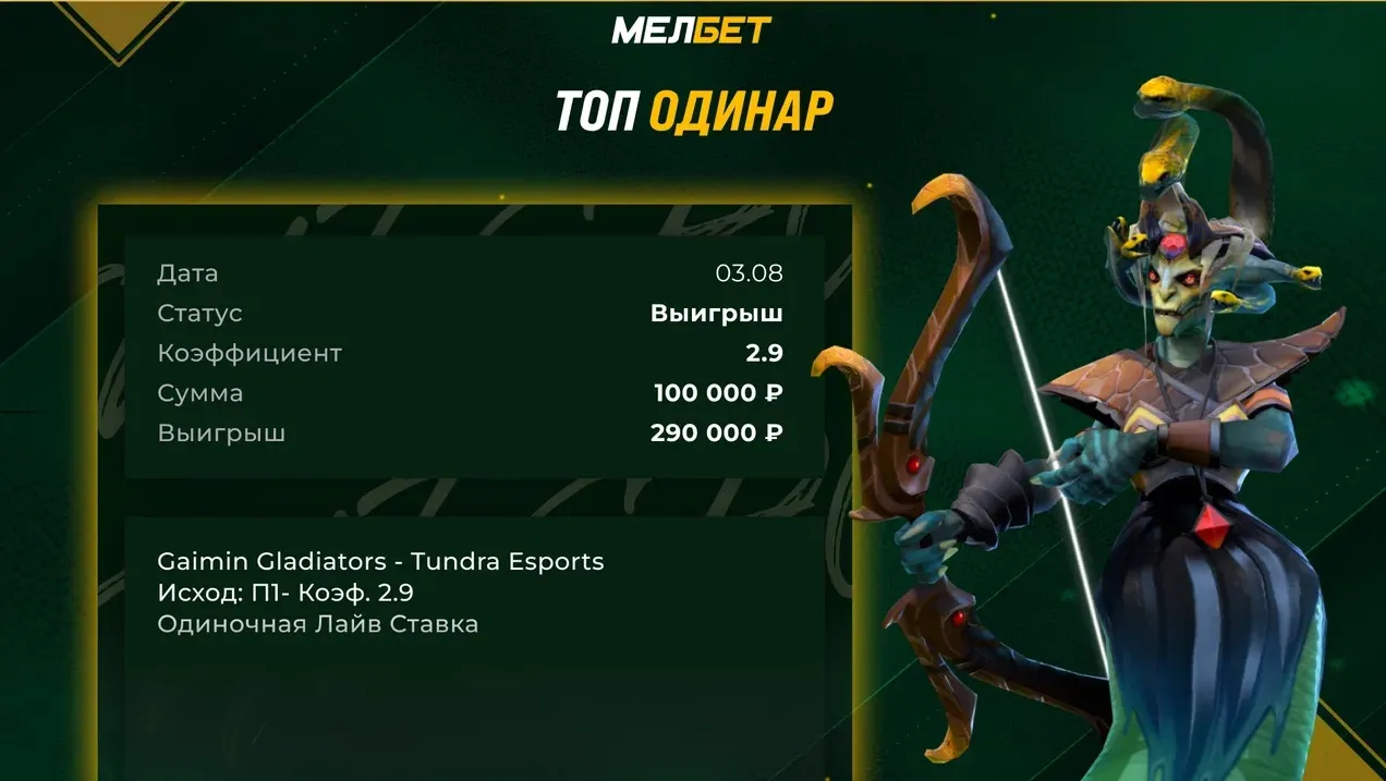 Топ-ординар в «Мелбет»