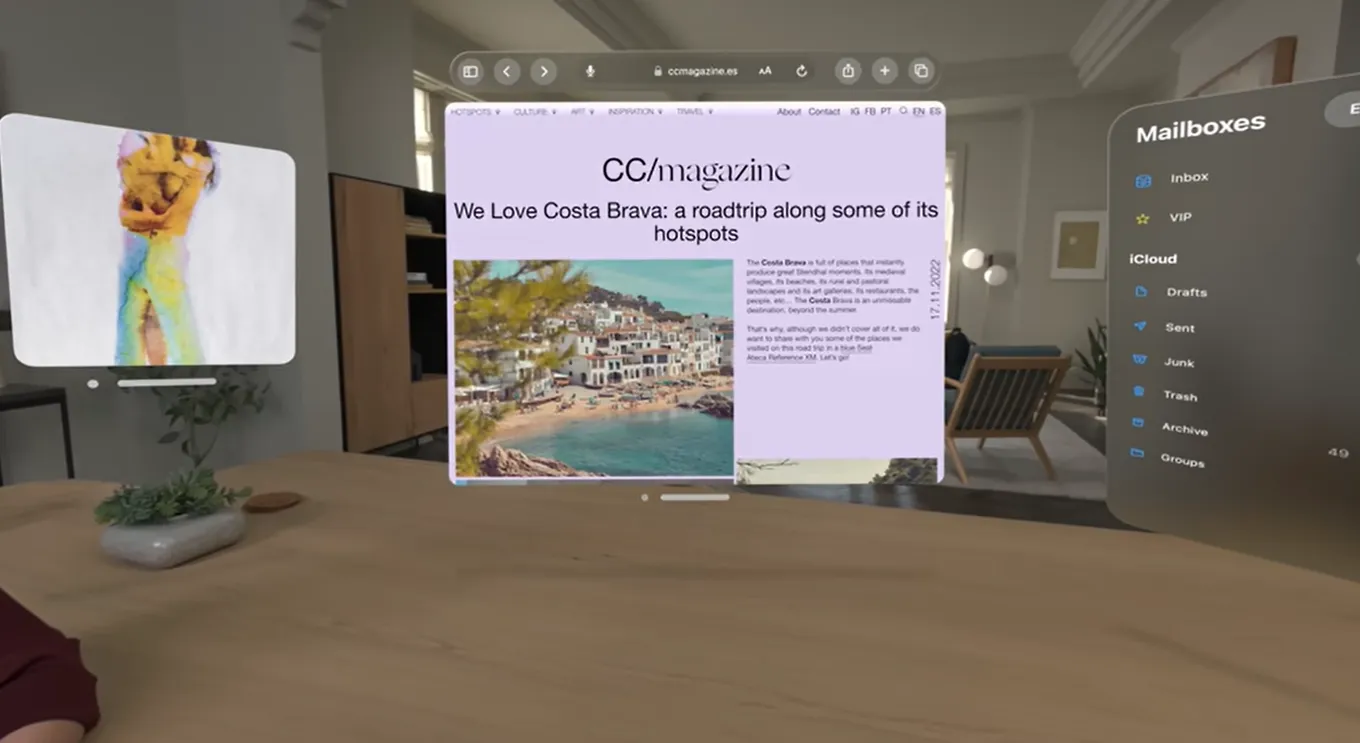 Отображение сразу несколько окон в Apple Vision Pro