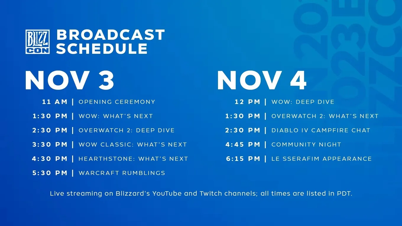 Список мероприятий BlizzCon 2023