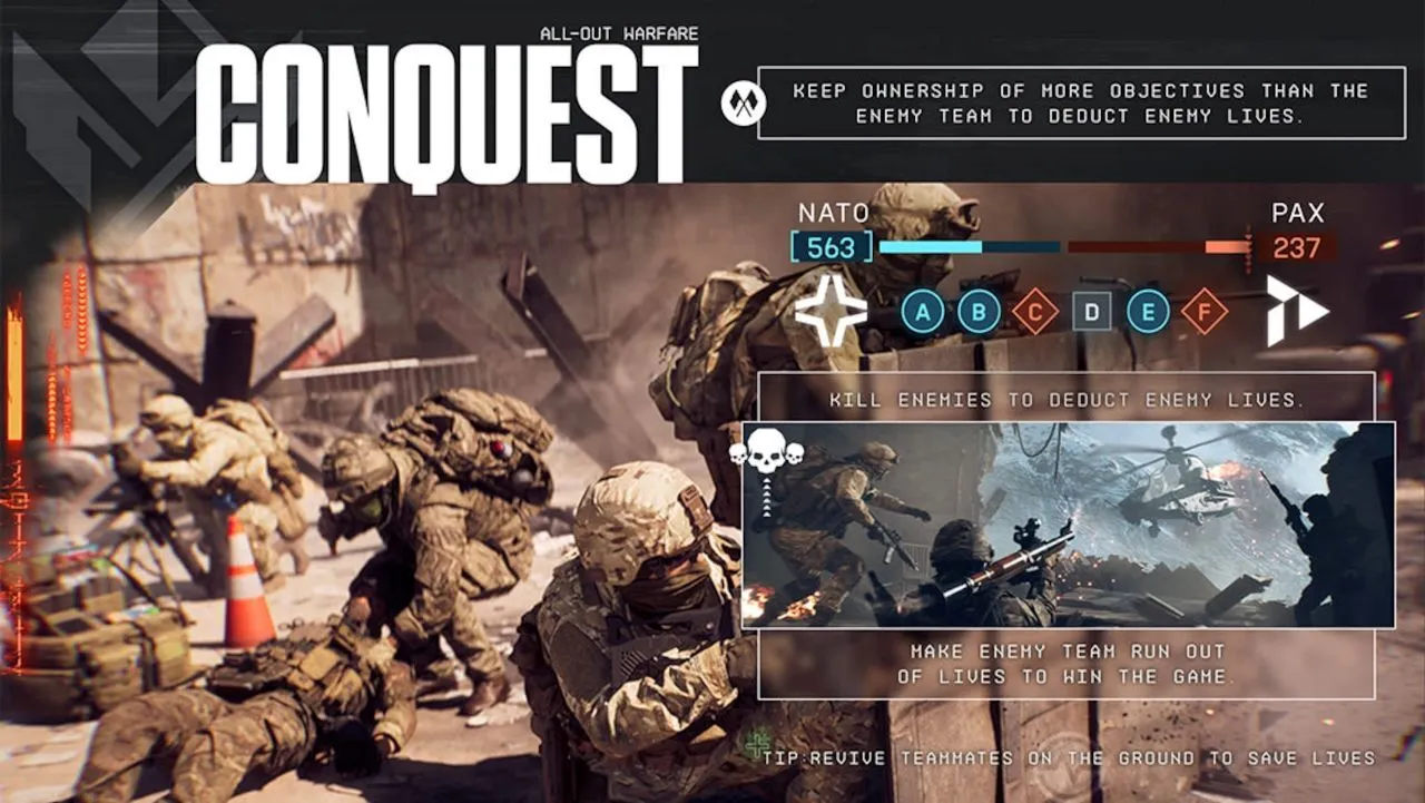Режим Conquest в BF6 – это битва за контроль над точками на больших картах