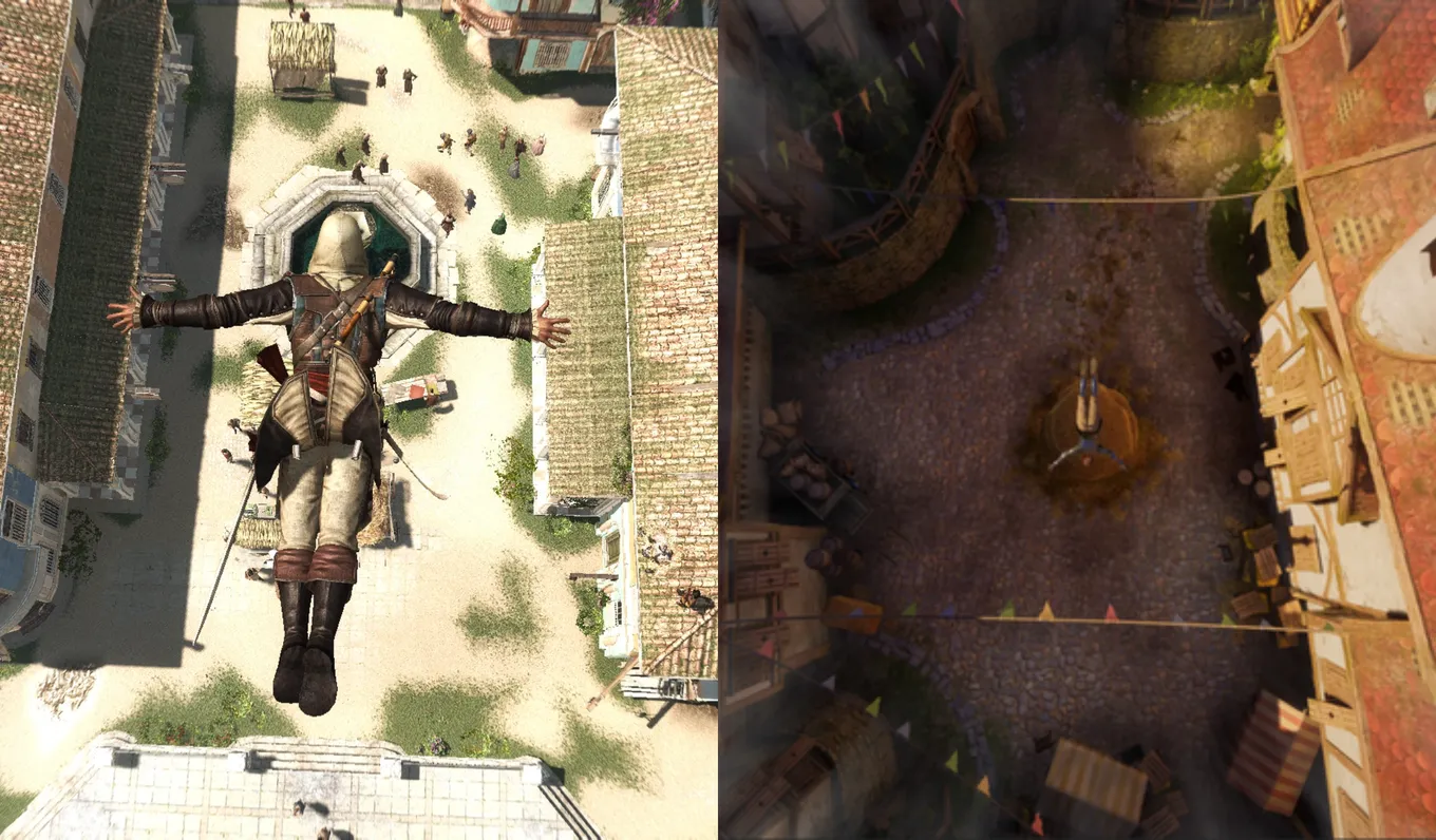 Прыжок веры в сено из Assassin’s Creed – в Split Fiction