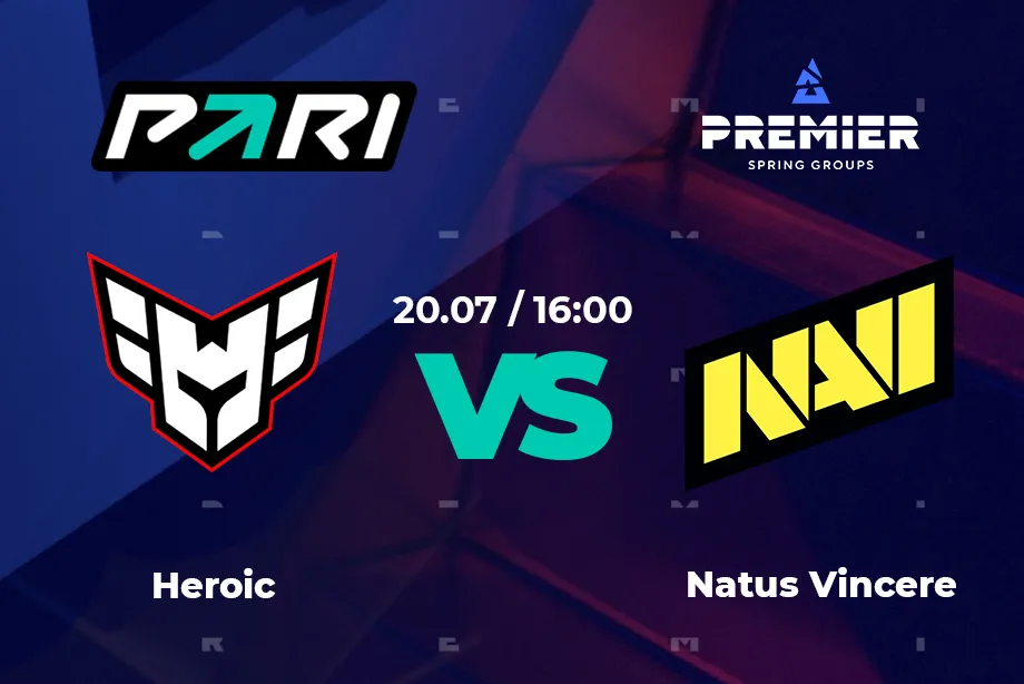Клиент PARI поставил 200 тысяч рублей на матч Heroic – NaVi на BLAST Premier: Fall Groups 2023