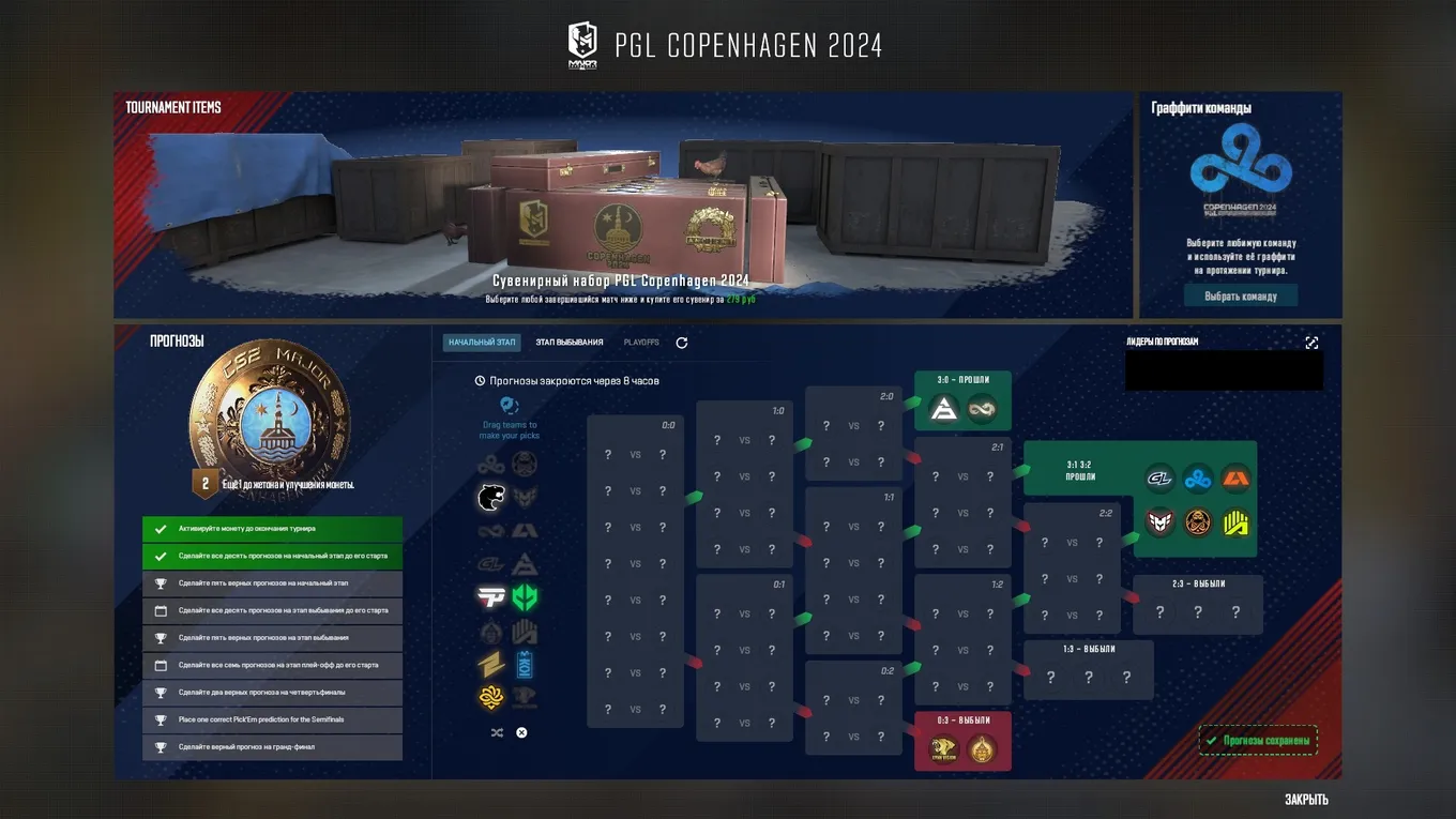 Pick'em редакции CyberMeta на первый этап PGL Major