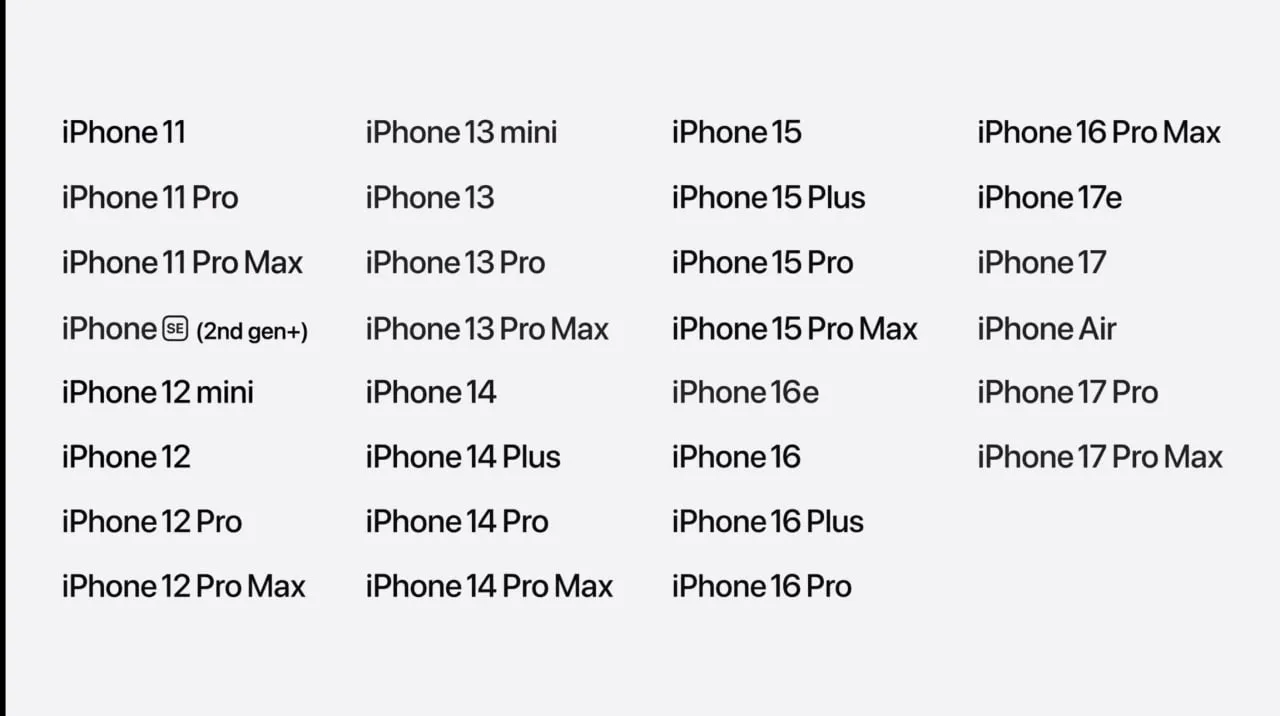 Apple показала список iPhone, которые получат iOS 27: в него вошли модели начиная с iPhone 11