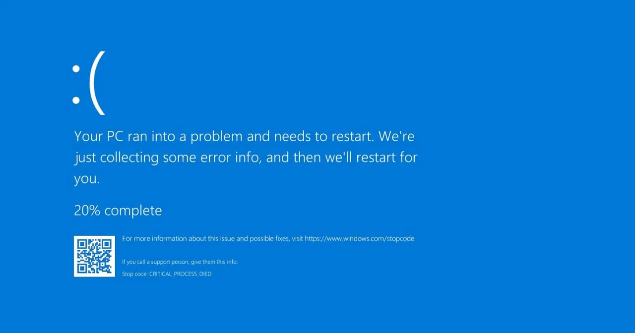 Синий экрана краша (BSOD)