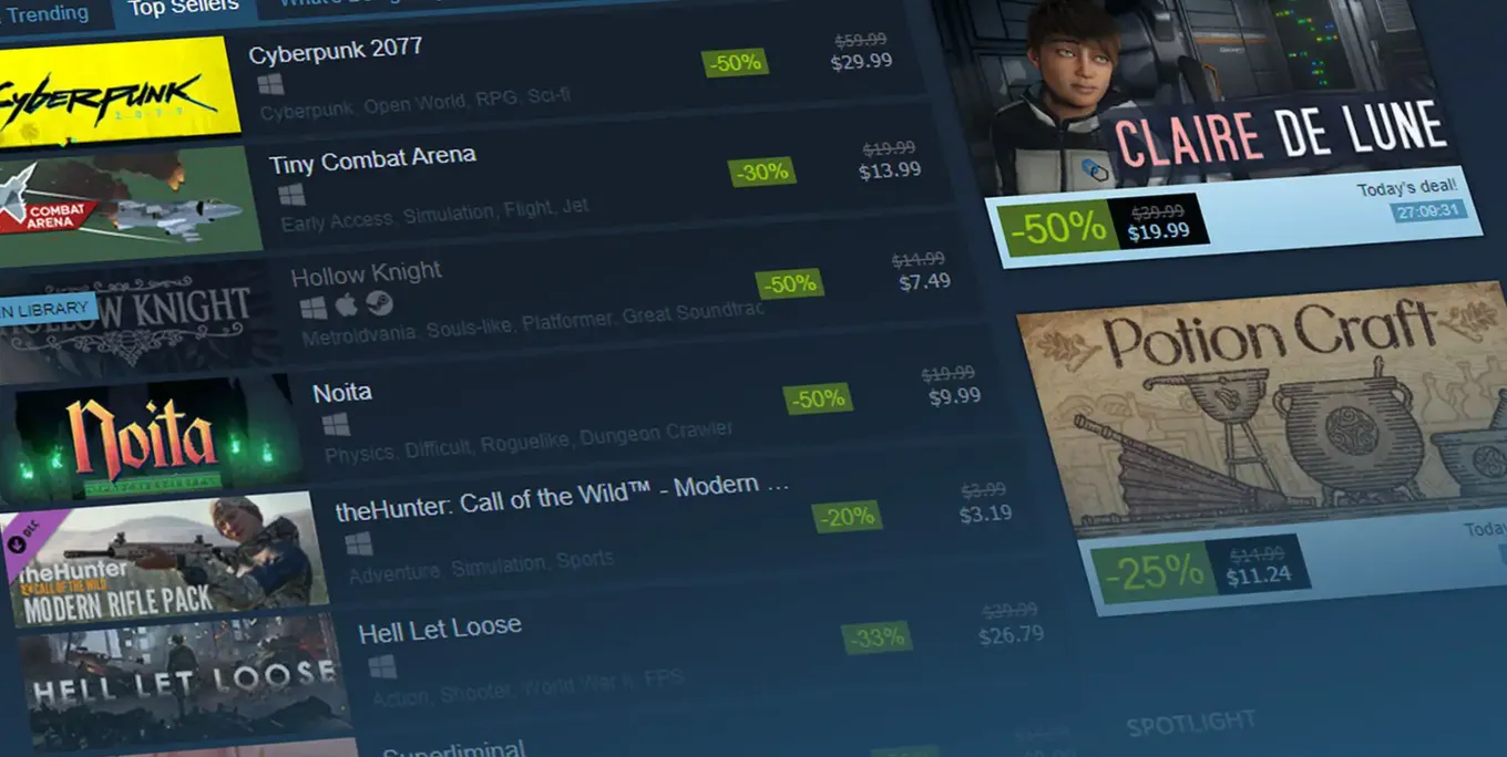 В Steam ежегодно проходит около семи крупных и более десяти тематических распродаж