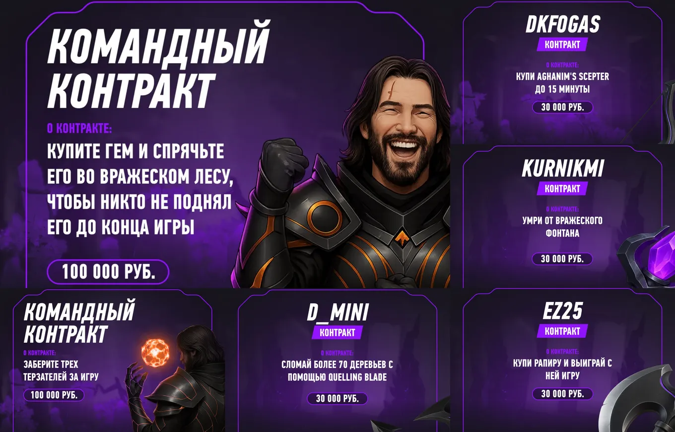 Контракты поединка EZ25 TEAM vs STARIY_BOG TEAM