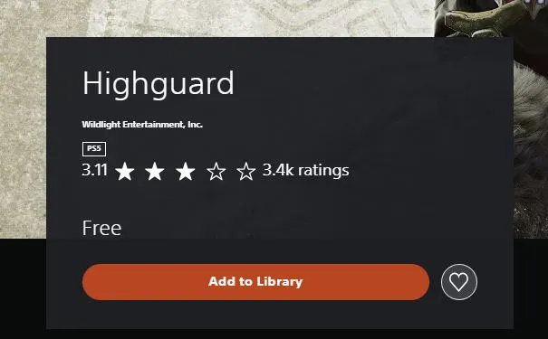 Highguard в PS Store