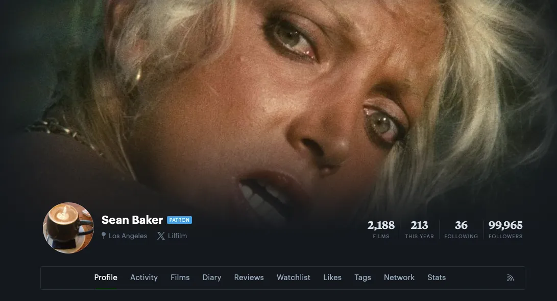 Профиль Шона Бейкера на Letterboxd
