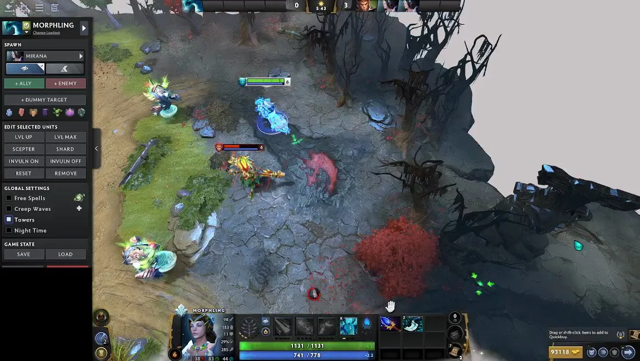 Morphling продолжает создавать собственные копии, превратившись в Mirana