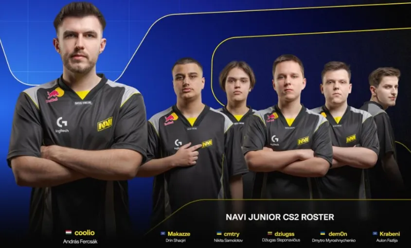 Состав Natus Vincere Junior выглядел так: Makazze, cmtry, dziugss, dem0n, Krabeni и coolio (тренер)