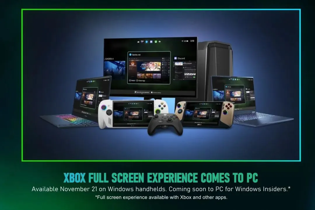 Режим Xbox Full Screen Experience (FSE), доступный на Xbox ROG Ally, выпустят для Windows 11