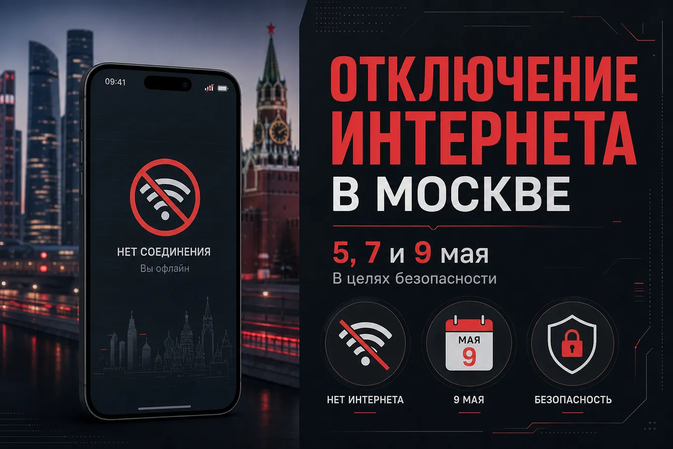 Коротко о грядущих отключениях мобильного интернета в Москве
