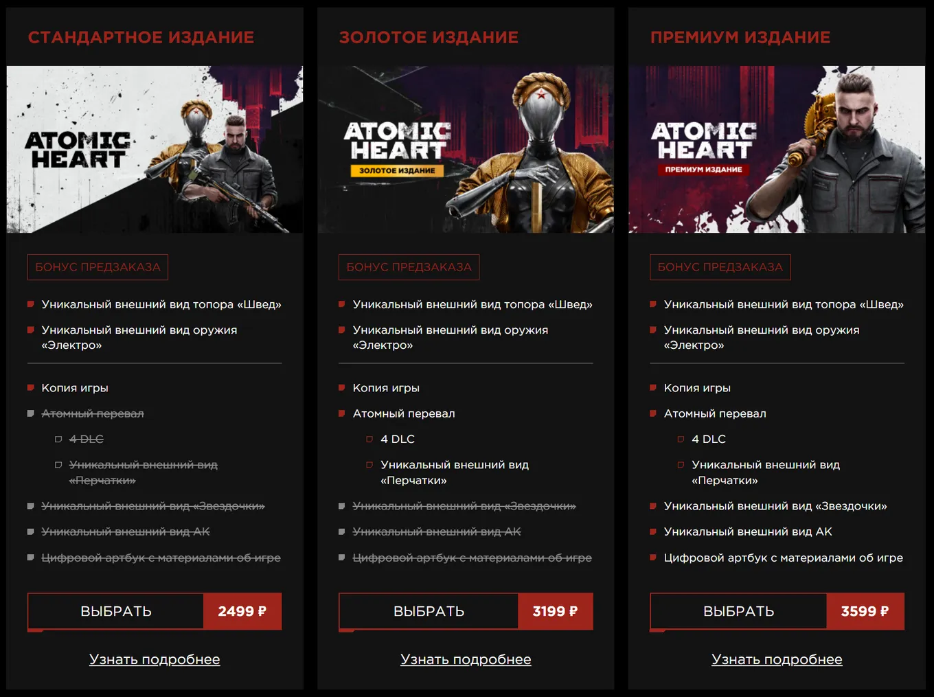 Издания Atomic Heart