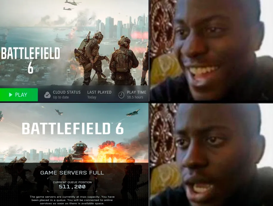 Одной из главных проблем на старте Battlefield 6 стали безумнейшие очереди: чтобы сыграть, некоторым геймеров надо было переждать очередь в 400-500 тысяч человек