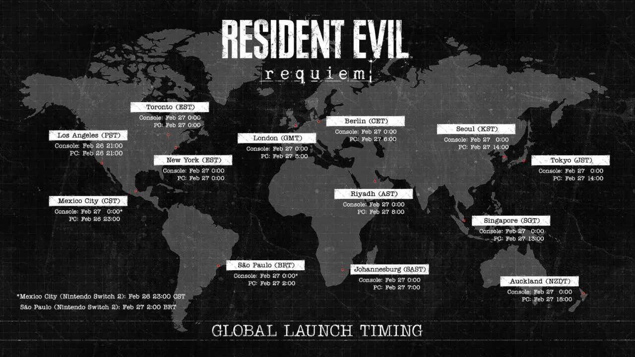 Resident Evil Requiem выйдет 27 февраля 2026 года: в 00:00 по МСК для консолей и в 08:00 по МСК для ПК