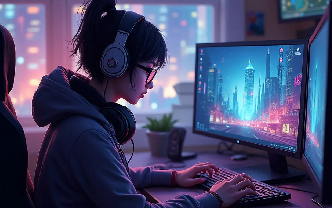 Киберспортивный журналист в Nightcafe Studio