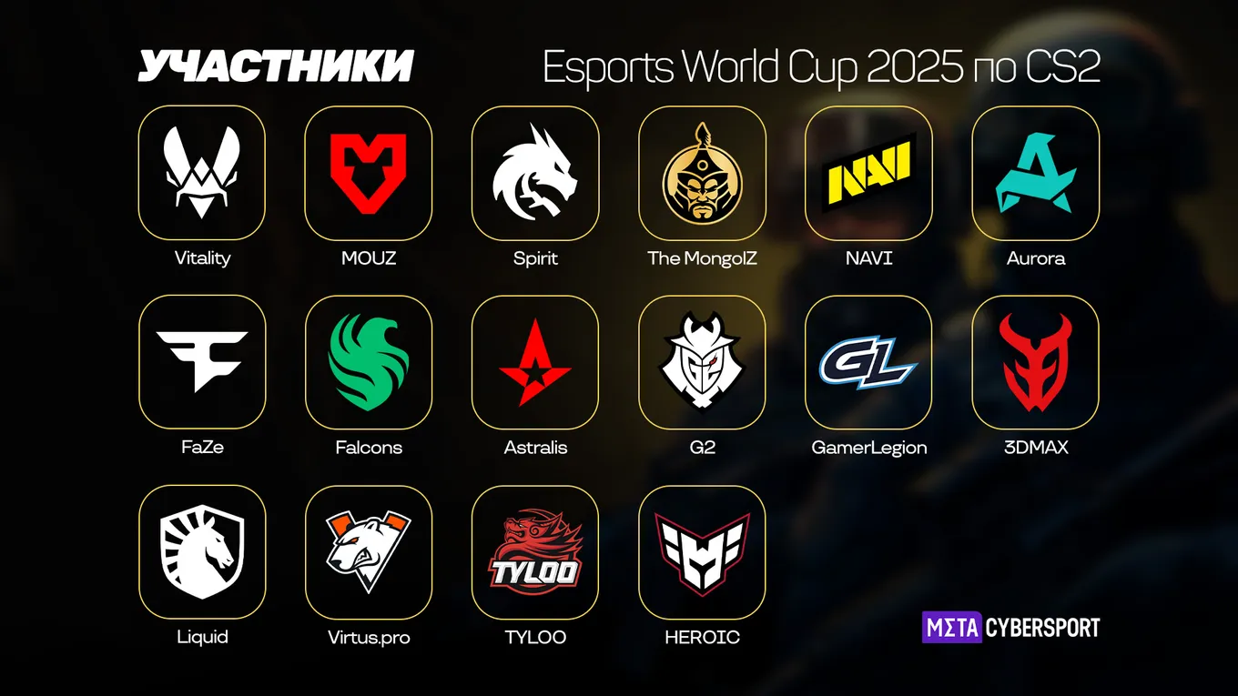 В Esports World Cup 2025 по CS2 примут участие 16 команд