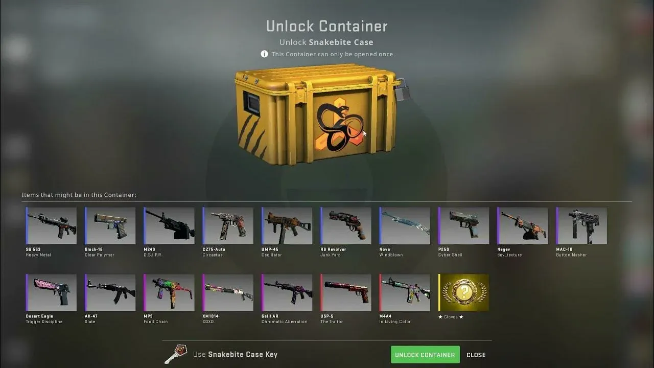 «Змеиный укус» – единственный кейс, вышедший в CS:GO в 2021 году. Тогда же австрийские суды обязали Valve возвращать проигранные деньги на неудачных попытках открытий