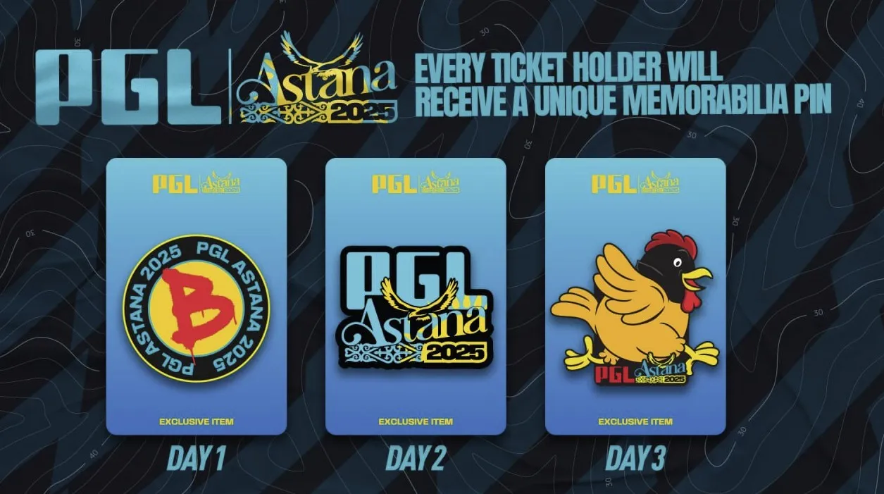 Памятные значки PGL Astana 2025