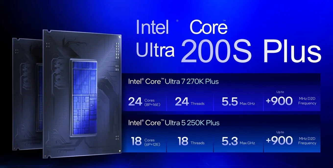 Характеристики Intel Core Ultra 7 270K Plus и Core Ultra 5 250K Plus