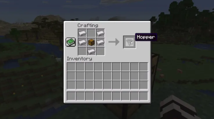 Рецепт воронки в Minecraft