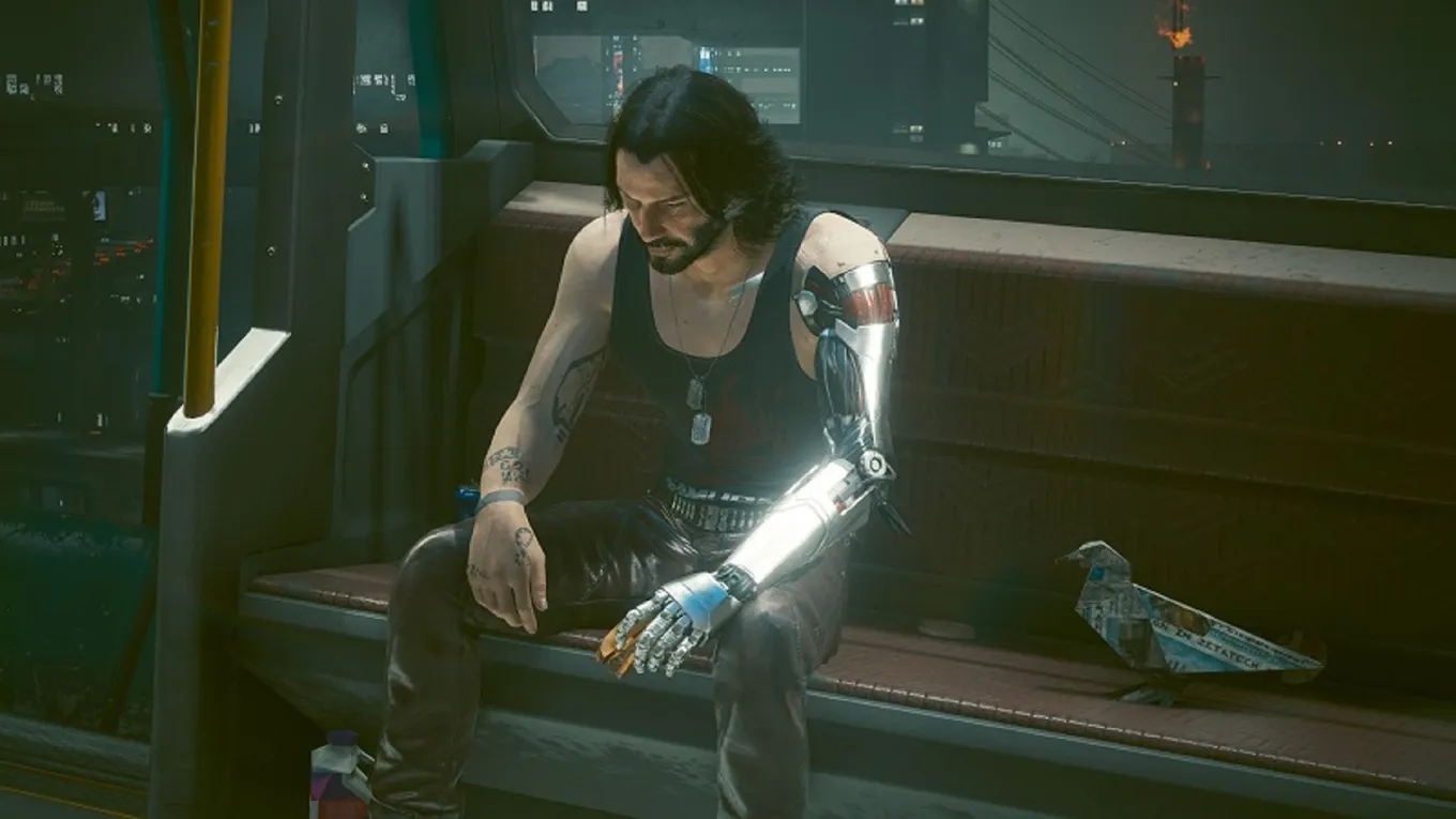 В Cyberpunk 2077 добавили мем с грустным Киану Ривзом