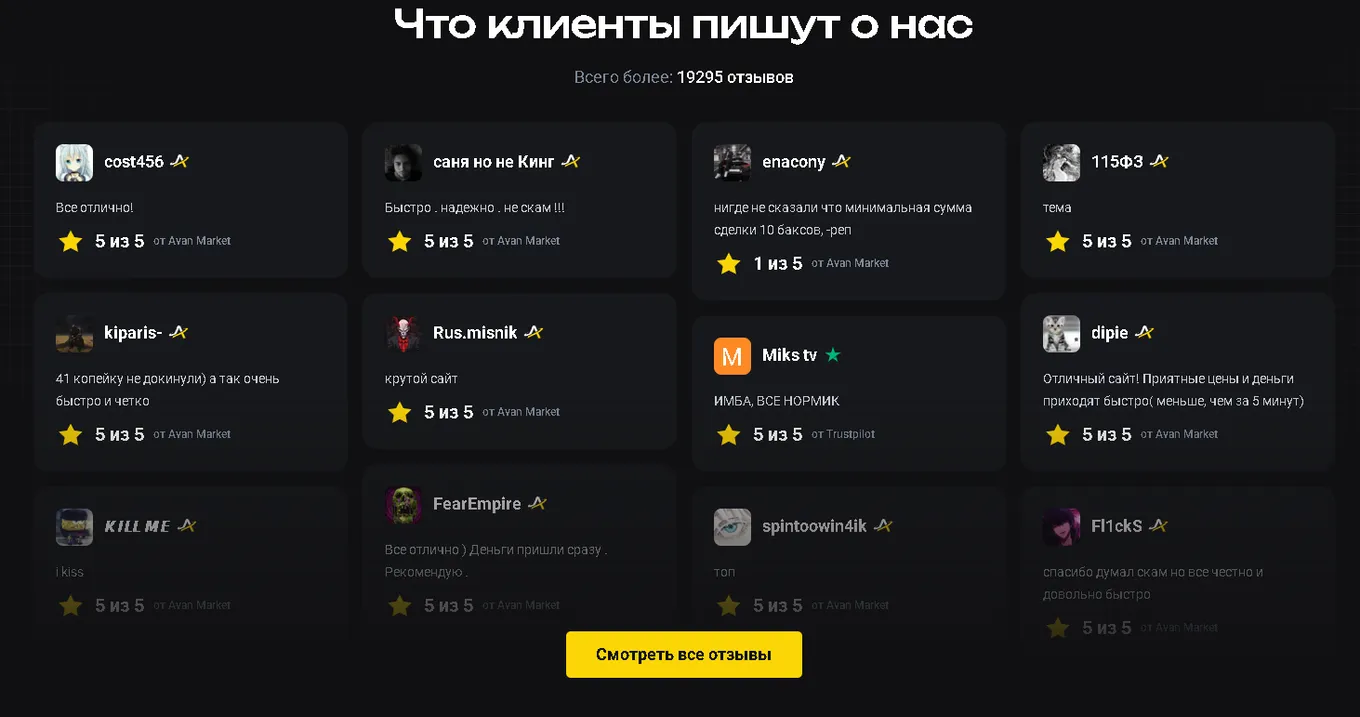Оценки и отзывы Avan.Market (best for buy?)