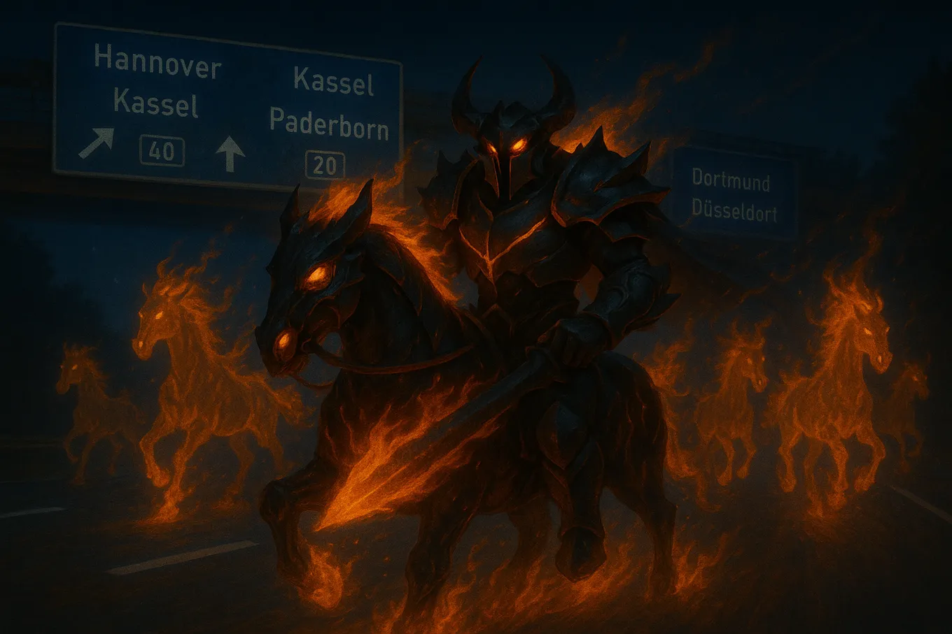 Chaos Knight несётся по немецкому автобану