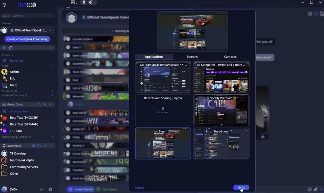 Обновлённый TeamSpeak