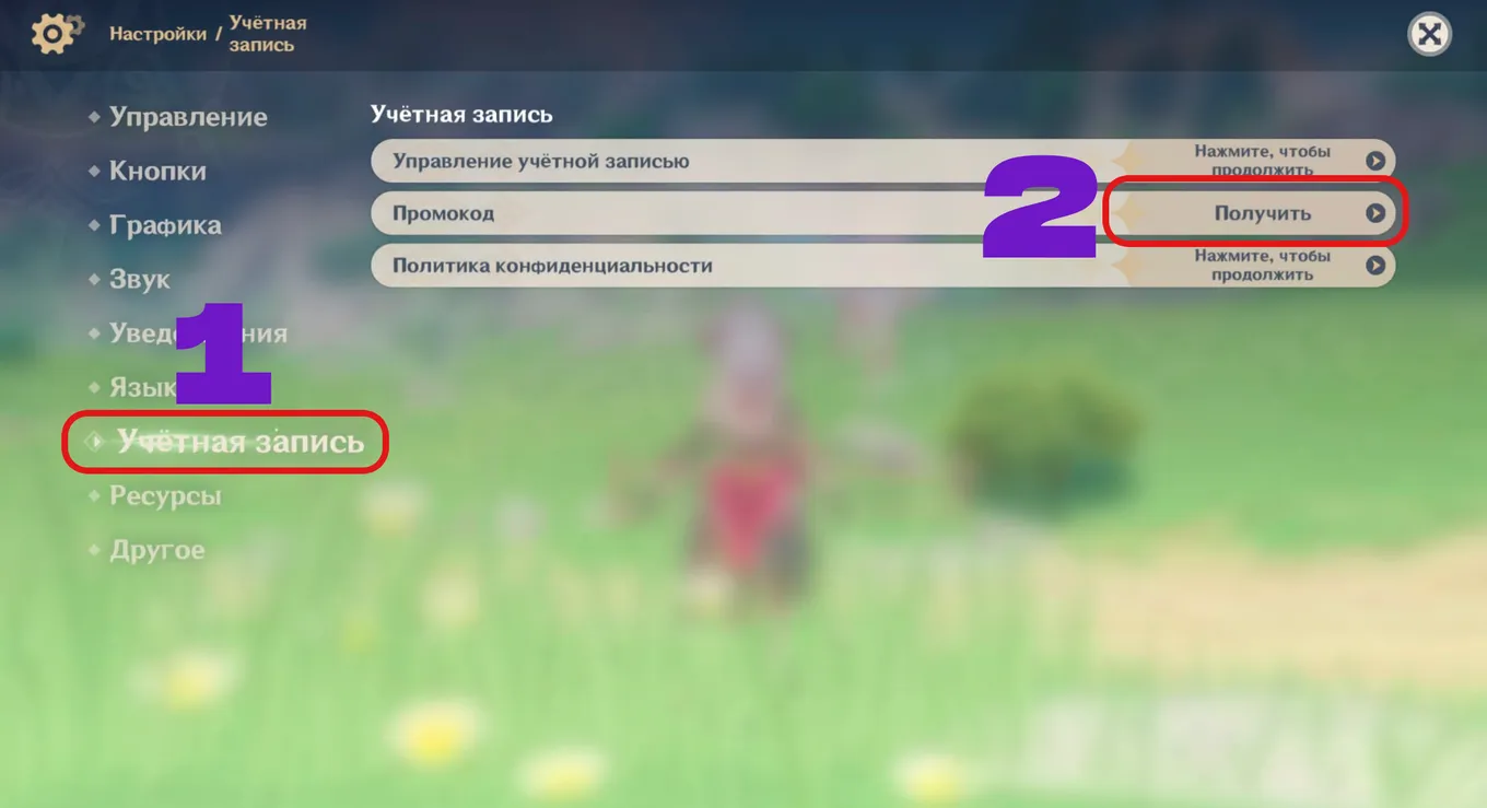 Куда вводить промокод Genshin Impact