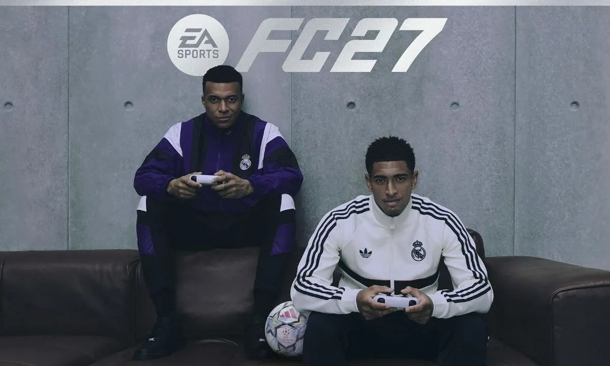 Килиан Мбаппе и Джуд Беллингем на ключевом арте EA SPORTS FC 27
