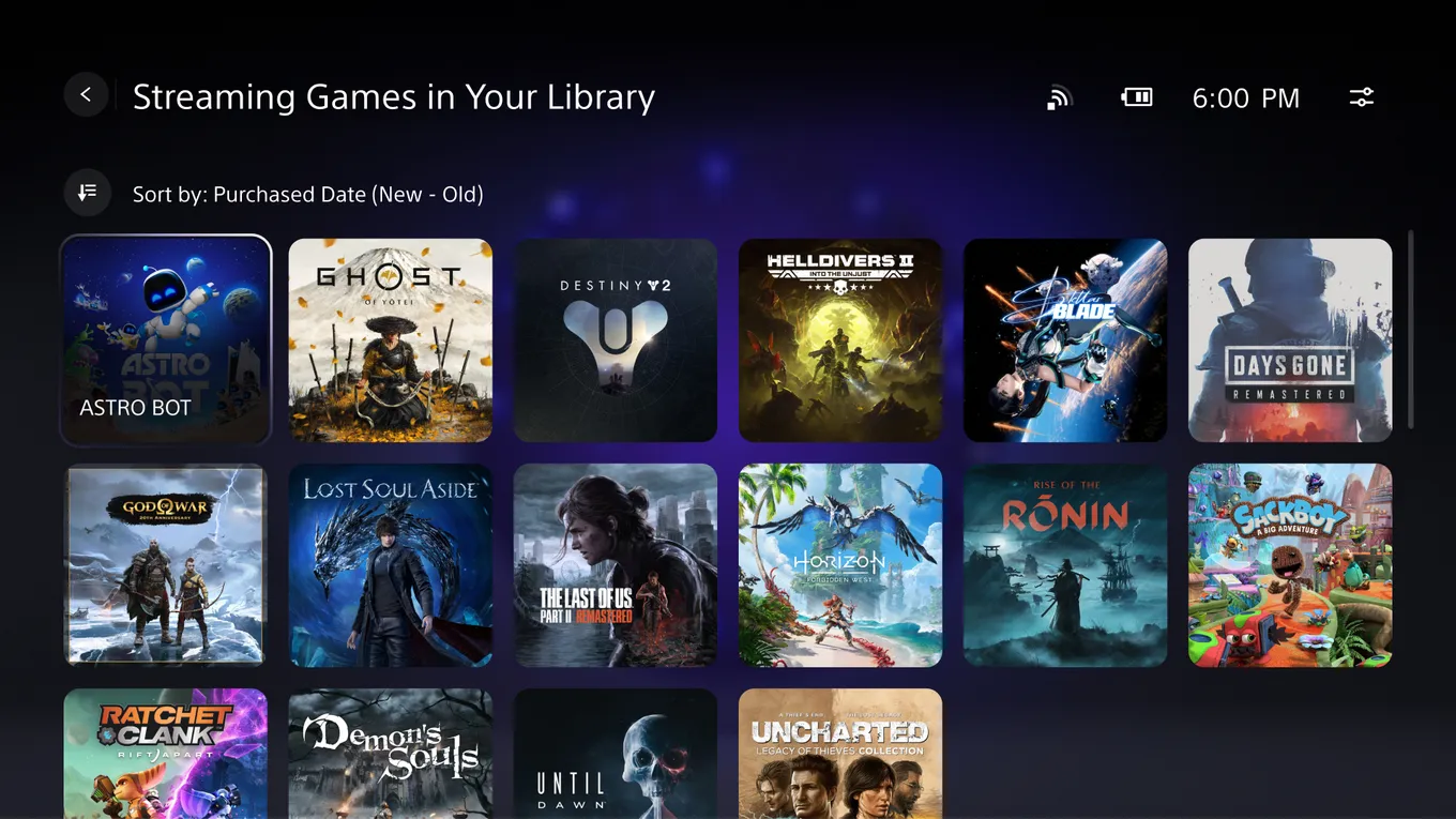 Доступные игры из «облака» на PlayStation Portal