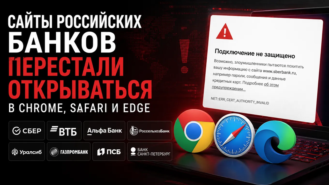 Пользователи столкнулись с ошибками при входе на сайты крупнейших российских банков через иностранные браузеры