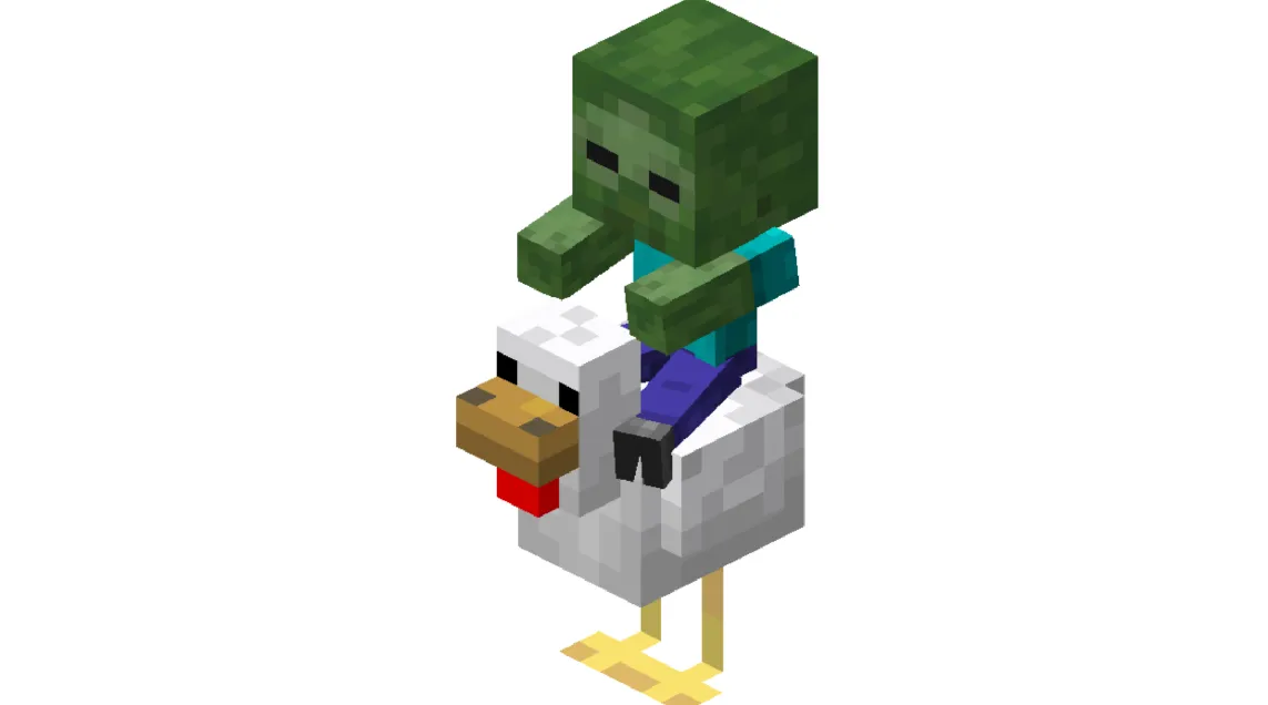 Куриный наездник или Chicken Jockey – это маленький зомби, оседлавший курицу, моб из игры Minecraft
