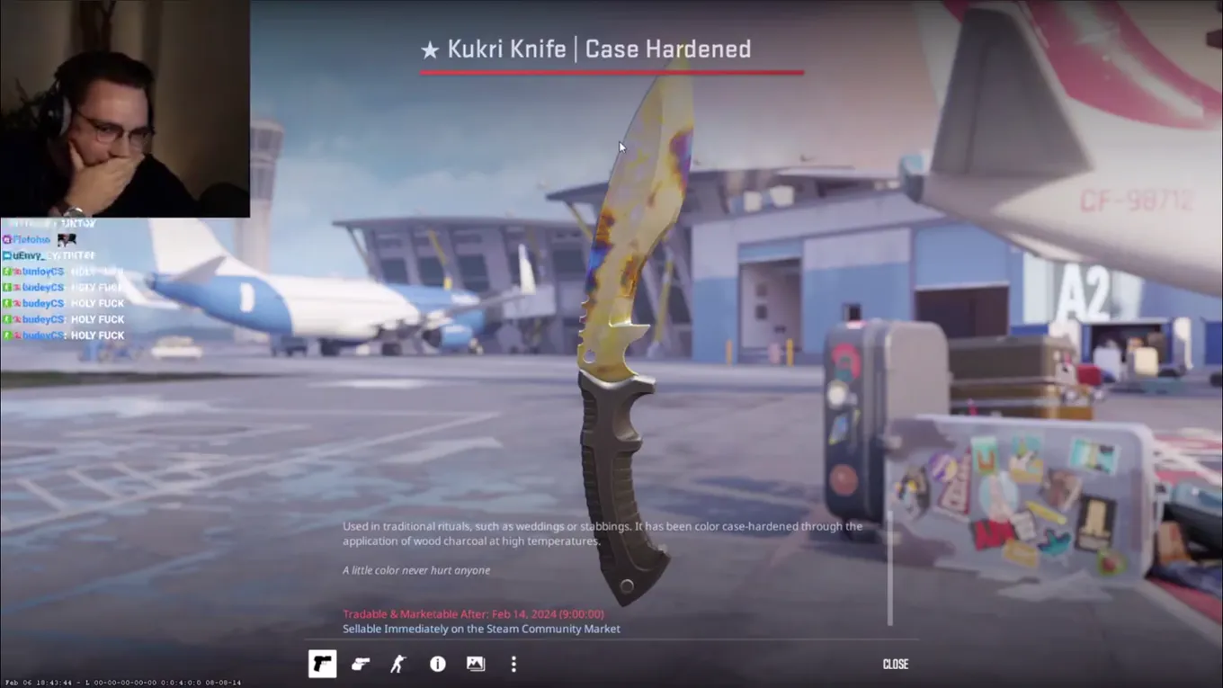Стример OhnePixel одним из первых выбил Kukri Knife из кейса