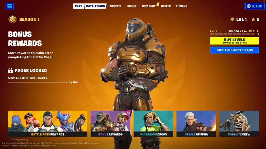 Боевой пропуск в Fortnite
