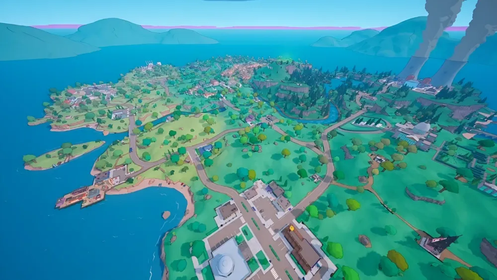 Вид новой карты в Fortnite