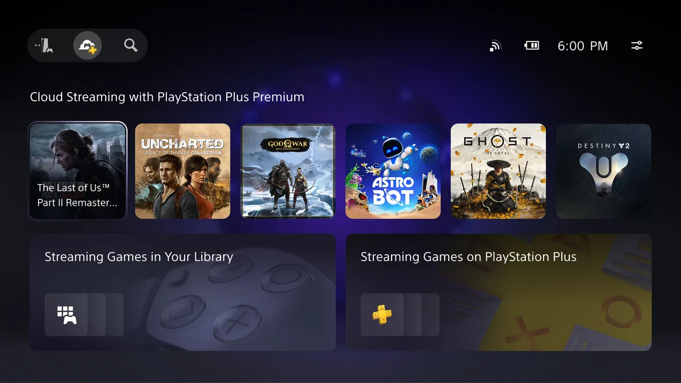 Интерфейс PlayStation Portal