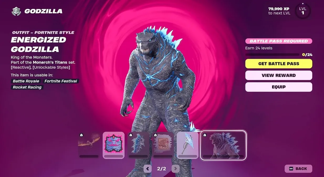 Годзилла в Fortnite
