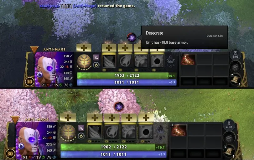 Баг со способностью Desecrate в Dota 2
