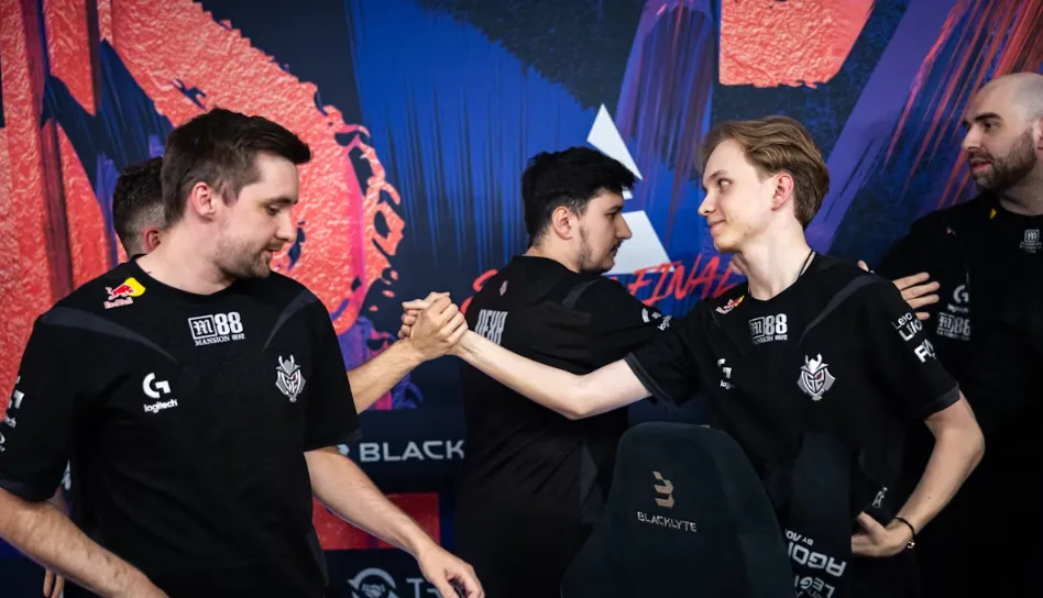 Илья m0NESY Осипов и участники G2 после поражения от Vitality и вылета с BLAST Premier Spring Final 2024