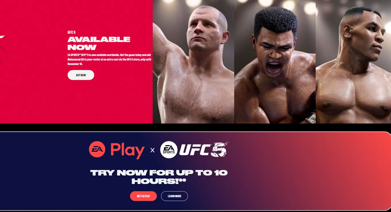UFC 5 на сайте EA