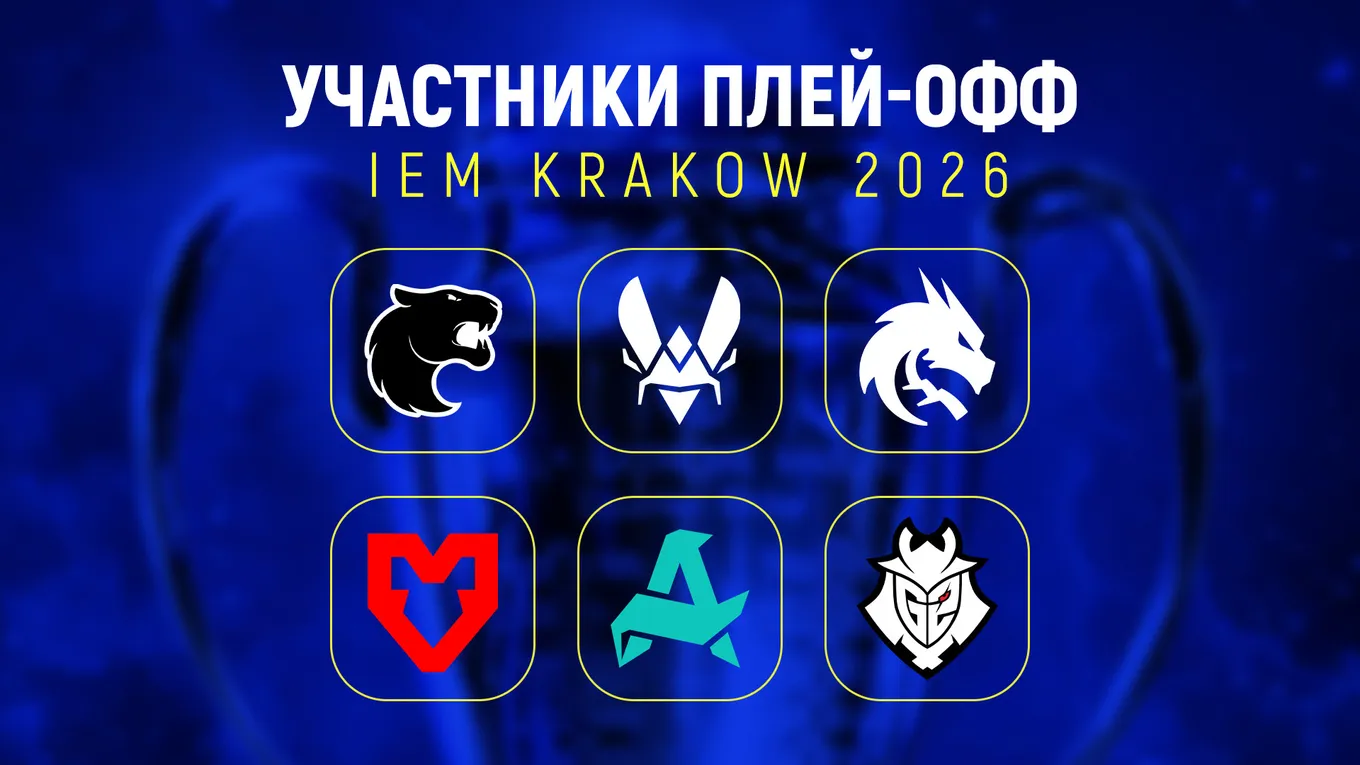 В плей-офф IEM Krakow 2026 сыграют шесть команд: Team Spirit, Vitality, FURIA, MOUZ, Aurora, G2