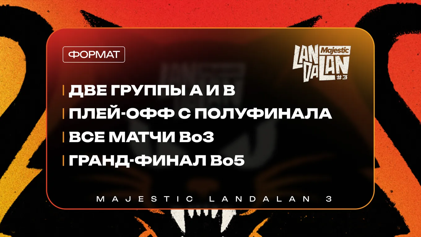 Формат Majestic LanDaLan 3 сочетает в себе групповой этап и плей-офф